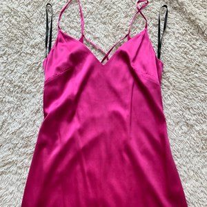 Bebe Sara Hot Pink Silk Slip